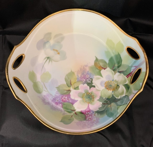 Antique Nippon Hand Painted Dish Bowl Floral Design Gold Trim Japan eBay