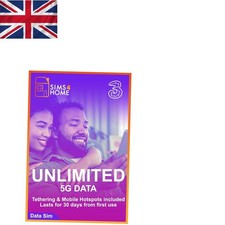 Preloaded Three UK SIM with Unlimited 4G/5G Data - Hassle-Free Activation