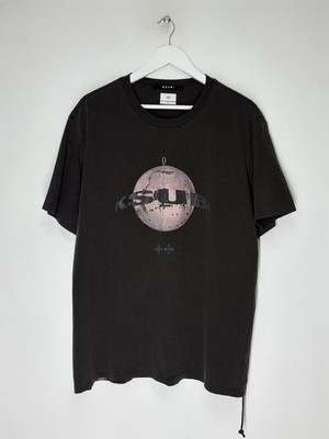 Ksubi Disco Kash Tee Washed Black To Grey Fashion Short Sleeve T-shirt Size XL