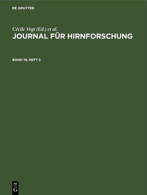 Journal Für Hirnforschung. Band 19, Heft 5 (Hardback)
