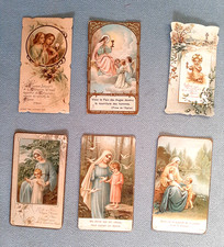 LOT OF 6 VINTAGE RELIGIOUS CATHOLIC Holy PRAYER CARDS COMMUNION 1920-30 2X3 INCH