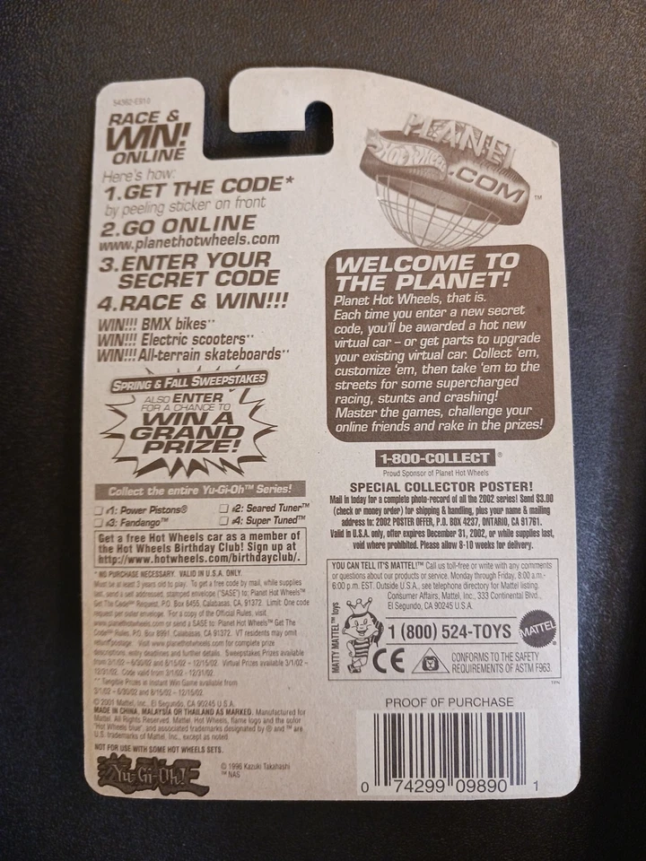 Hot Wheels Yu Gi Oh Lot (3) 2002 Mattel Toy Collectibles - Image 3 of 4