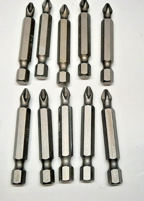Lot of 10 Ace 2059277 #2 Phillips 2'' Driver Bits 1/4'' Hex S2 Steel New