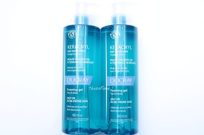 2x Ducray Keracnyl Foaming Gel 400ml Acne-prone Skin