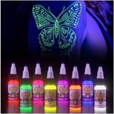 Fluorescent Tattoo Ink Set - Tattoo Inks Pigment Kit, 8 Color 1/2oz 15ml/Bottle