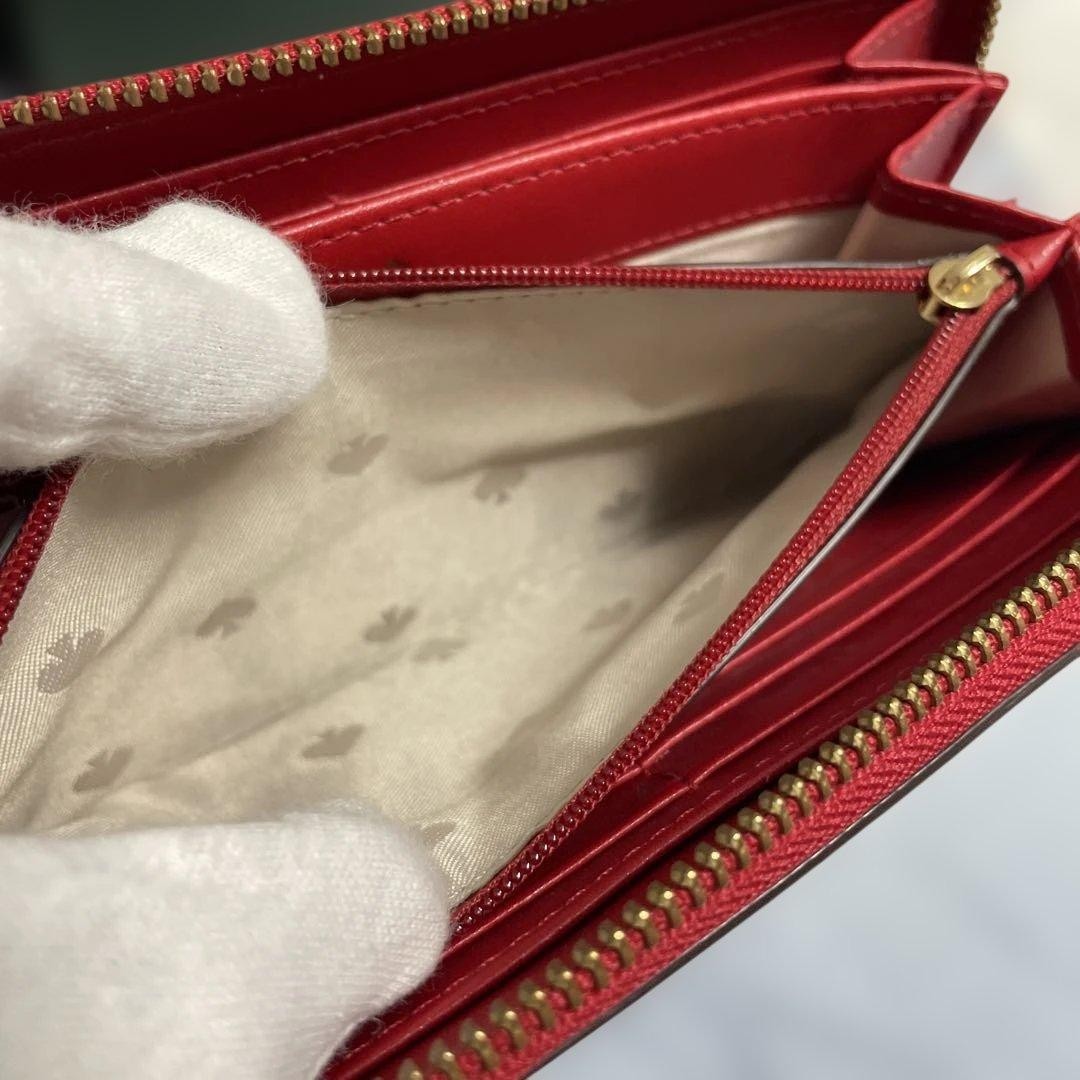 KATE SPADE Long Wallet Red Leather Mint Condition with Box thumbnail 8