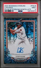 2024 Bowman Sterling Prospect Auto Blue Scintillate Luis Baez #PALB /25 PSA 9