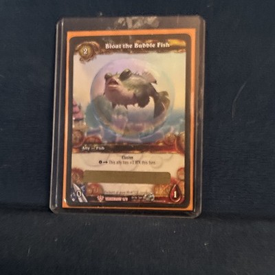 WoW TCG Bloat the Bubble Fish UN_SCRATCHED Loot Card - Purple Puffer Pet 1/3