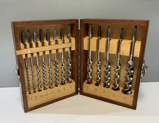 CASED SET OF 13 VINTAGE DRILL BITS : 12 Wm RIDGWAY. & 1 GILPINS 1/4 ~1 INCH