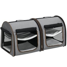 39" Portable Soft-Sided Cat Carrier, Cat Kennel, Travel Dog Crate with Divide...
