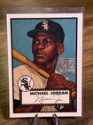 MICHAEL JORDAN Baseball Trading Card MVP Customs Art -White Sox TWO Grain Silver