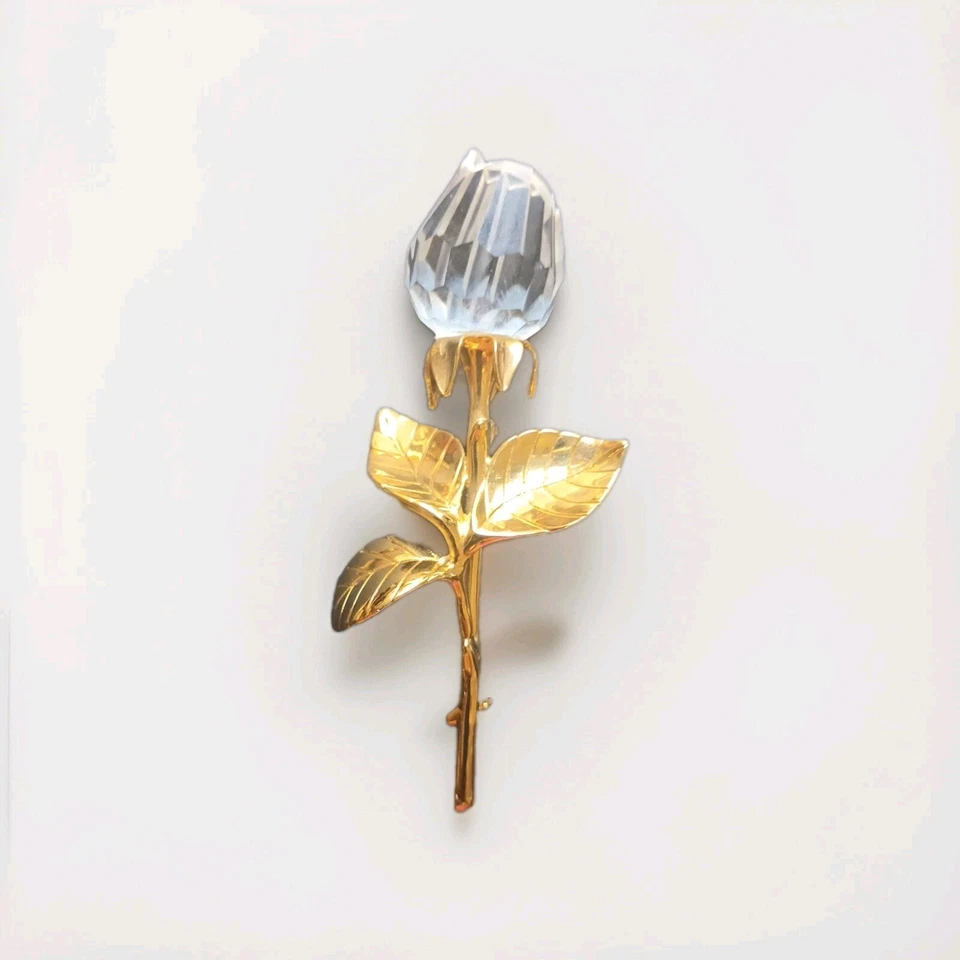 PIN BROCHE ROSA TONO DORADO RECUERDOS CRISTAL SWAROVSKI Granny Estate  Foto 2 de 4