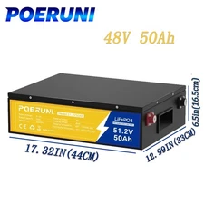 48V 50Ah LiFePO4 lithium Battery 2560Wh Solar RV Marine Golf Cart BMS NEW