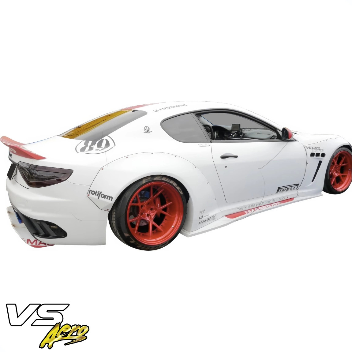 VSaero FRP LBPE Wide Body Side Skirts 4pc for GranTurismo Maserati 08-17 vsaero