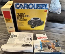 VINTAGE Kodak Carousel 850H Projector W/ remote And Additional Trays