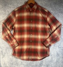 Pendleton Mason Flannel Shirt Men's Medium Red Tan Gray Plaid Button Down Pocket