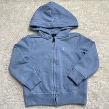 Polo Ralph Lauren Kid's Light Blue Full Zip Hooded Jacket Size 4