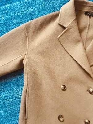 Massimo Dutti Doubleface Mantel Beige Gr 36