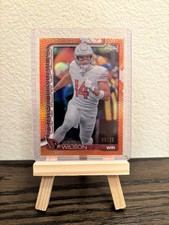 2025 Topps Chrome Football Michael Wilson Orange Leather Refractor /25 Cardinals