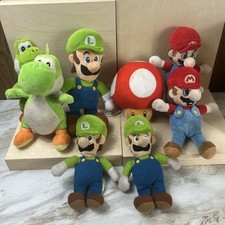 Super Mario Plush Lot Of 8 Mario, Luigi, Yoshi And Mushroom
