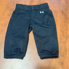 Under Armour Youth Baseball Pants Black YXS XS Athletic Elastic Cuff