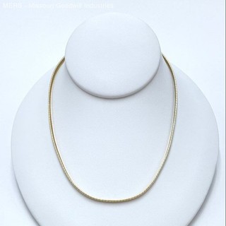 17" 10K Yellow Gold Italian Omega Chain Link Necklace 17.11 Grams