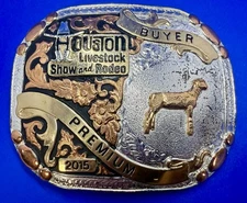 Houston Livestock Show and Rodeo Premium Buyer 2015 Trophy Award Belt Buckle