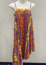 MILLY Brand Irene Chain Pleated Midi Dress Accordion NWT Med Size 10 Breezy