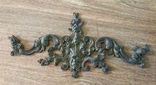 Ancien ORNEMENT FRONTON BRONZE  Garniture Florale Fleur Decoration Meuble Cadre