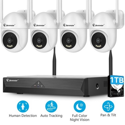 5MP Wireless Home CCTV Security Camera System WiFi Outdoor 360° PTZ 1TB 10CH NVR