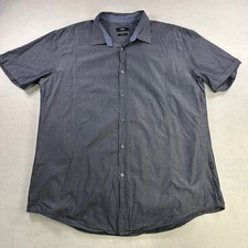Hugo Boss Marco 4 Slim Fit Short Sleeve Button Down Shirt Blue Mens 2XL XXL