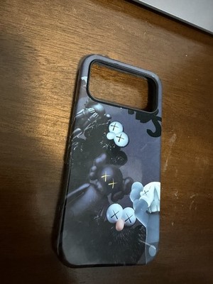 KAWS Companion Art Patterned Hard Case for Iphone 17 pro max: Black Gray