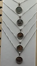 Collection of 5 Ancient Widow’s Mite Coins in Sterling Silver Pendants 