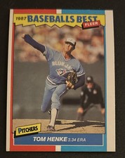 1987 Fleer Baseball’s Best Tom Henke Baseball Card #19 Blue Jays Pitcher VG O/C