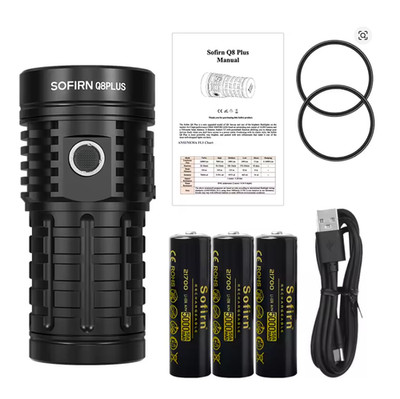 SOFIRN Q8 Plus Flashlight 16000LM USB C Rechargeable LED Torch Light