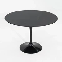 C. 2020 Eero Saarinen for Knoll Black Laminate Tulip Dining Table 42 Inches
