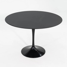 C. 2020 Eero Saarinen for Knoll Black Laminate Tulip Dining Table 42 Inches