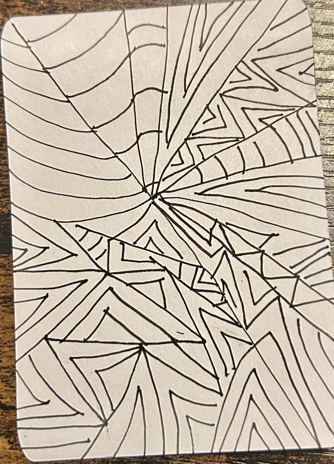 Original Handmade ACEO Abstract Miniature Line Drawing Art Ink on Paper