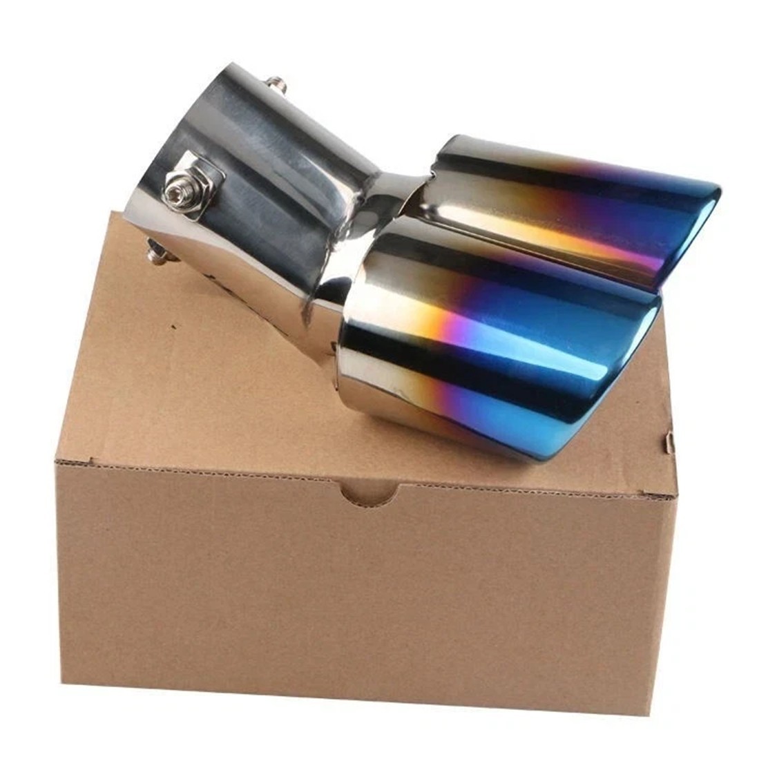 Ombre Blue Car Rear Exhaust Pipe Tail Muffler Tip Auto Accessories Replace Kit