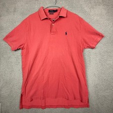 Ralph Lauren Polo Shirt Coral Pink Classic Fit Mens L G Short Sleeve