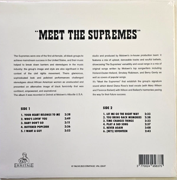 SUPREMES Meet The Supremes -New & Sealed CLEAR LP Vinyl Classic Soul 60s Motown - Image 2 of 3