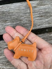 Radley Leather Handbag Hanging Fob Charm Keyring 