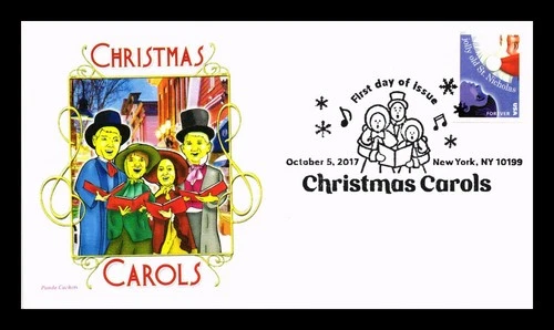 US COVER CHRISTMAS CAROLS FIRST DAY ISSUE PICTORIAL CANCEL PANDA CACHET