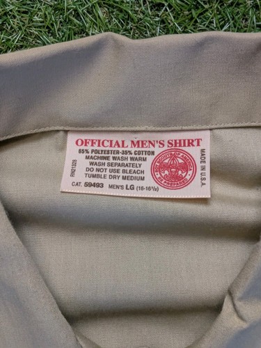 Vintage Boy Scout Shirt Mens Large Brown Patches BSA Made in USA Wilderness - Picture 6 of 7