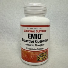 Natural Factors EMIQ Bioactive Quercetin 60 Caps EXP 07/27 Advanced Absorption