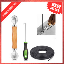 Screen Repair Kit with Steel Roller Spline and Hook for Window Doors Patio RV