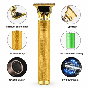 T9 Cheveux Trimmer Gold T-Blade Clipper sans fil USB Hommes rémunérateurs
