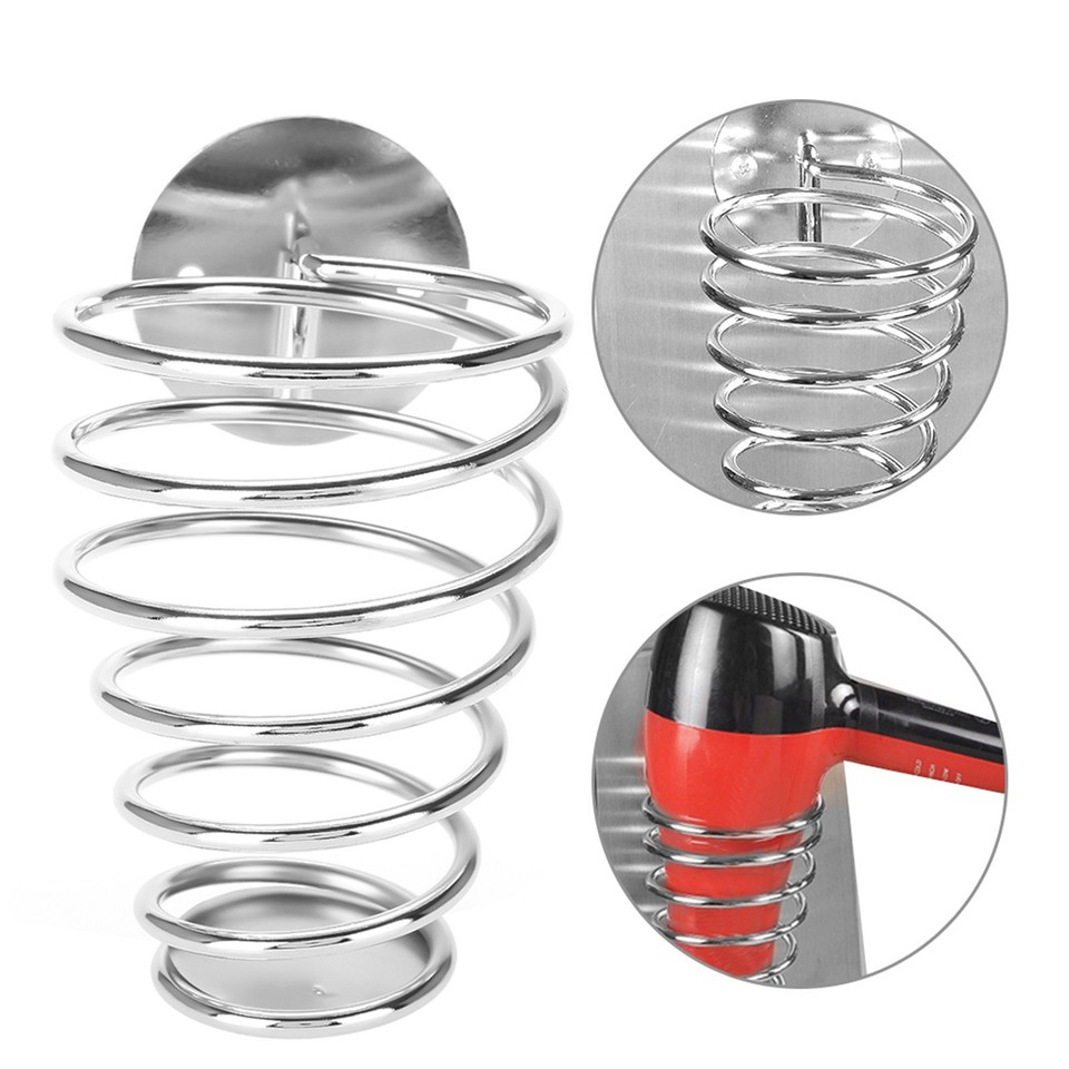 Stainless Steel SpiraL Shaped Hairdryer Support Holder Wall Mounted ...