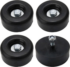 Round Rubber Trailer Bumpers, 2.5 Inches, Black, Door Ramp Stop with Hardware, S