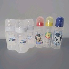 Baby Bottle Lot 6 Philips Avent 11 oz/9 oz Anti-Colic Winnie Pooh Mickey Mouse